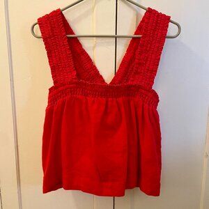 Everlane Smocked Linen Cami